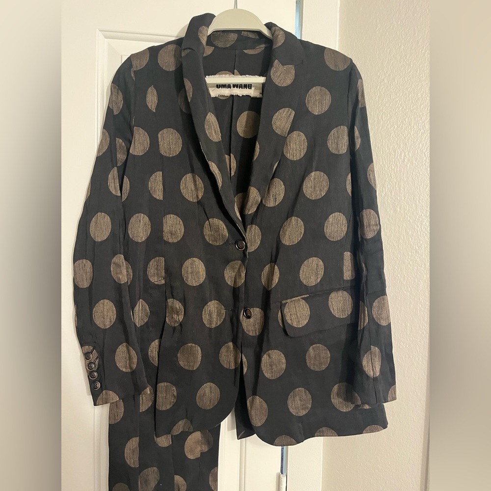 Rare Rare Uma wang Black and Gold Polka Dot Blazer